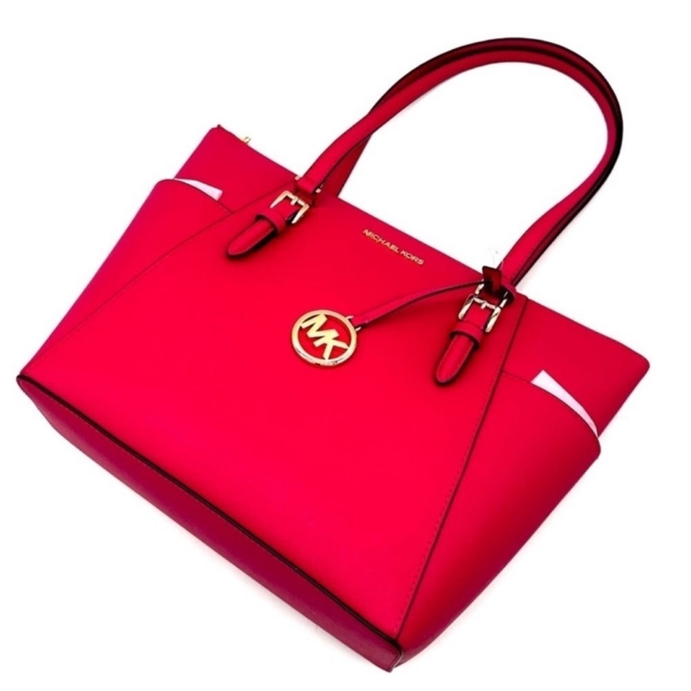 Michael Kors Large Charlotte Tote Bag Electric Pink - Picture 5 of 12